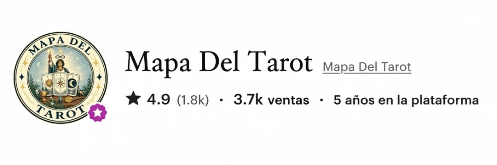 Mapa del Tarot — 4,9 estrellas (1,8k reseñas), 3,7k ventas, 5 años en la plataforma