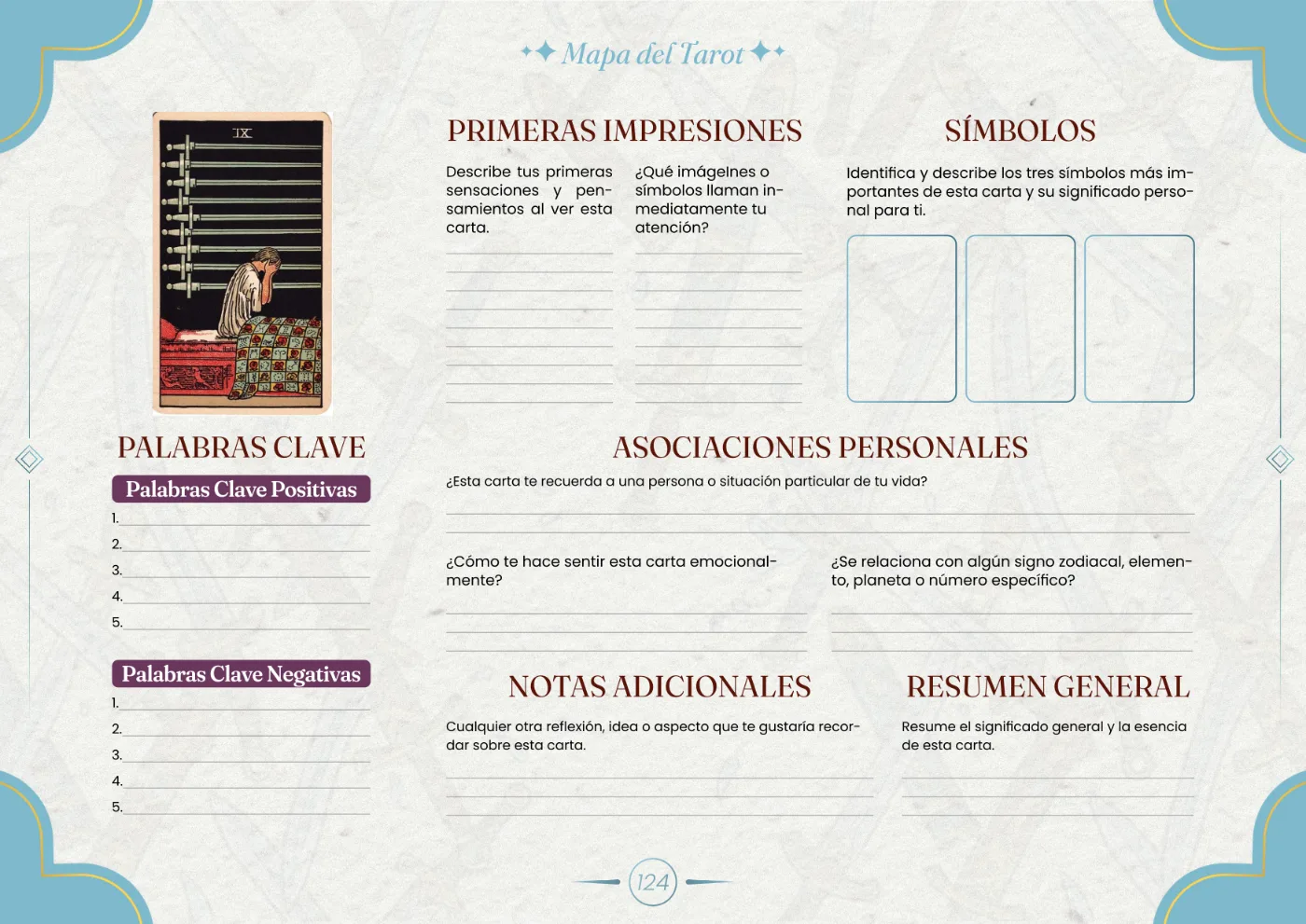 La página de práctica — Caballero de Espadas (Arcano Menor)